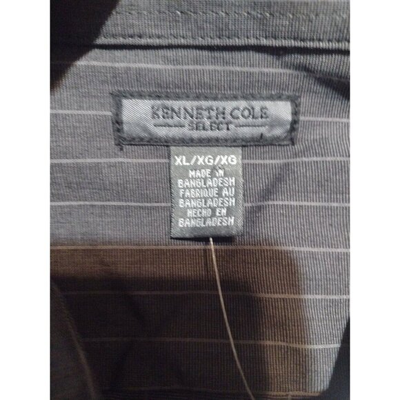 New Kenneth Cole Select Button Up Shirt Men's XL Long Sleeve Gray Cotton Casual - Picture 7 of 11